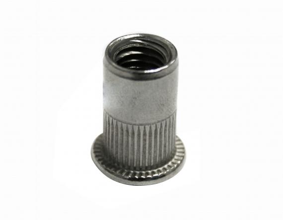 Foto Tuercas remachables - M8, acero inoxidable, mini cono, AISI 304 (A2), BRIDA PLANA