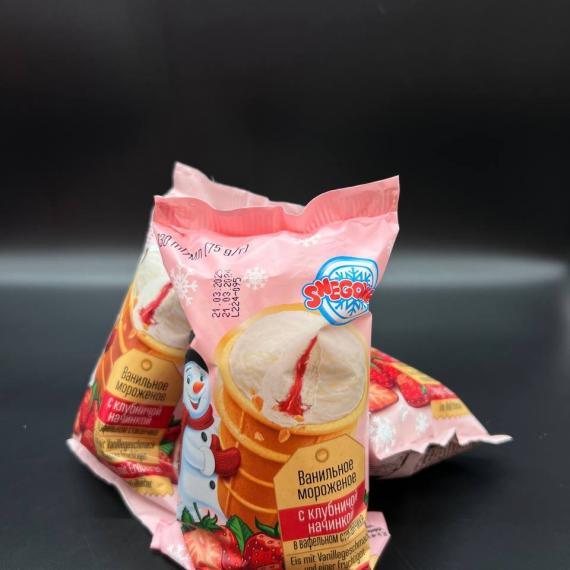 Foto Helado barquillo relleno de fresa 75g