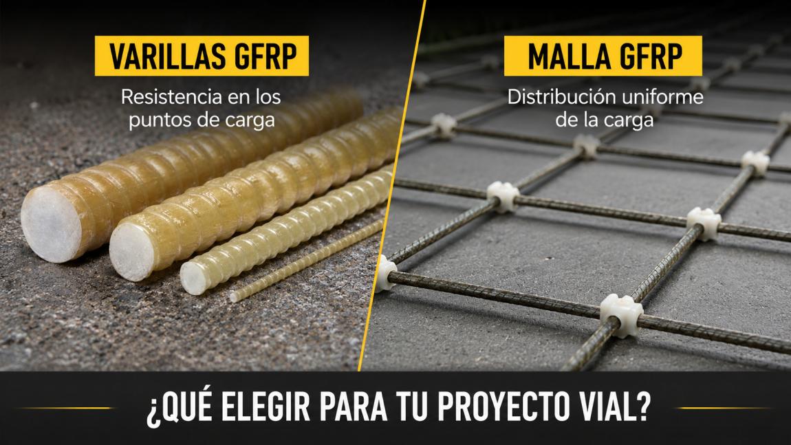 Mallas o barras de fibra de vidrio - ¿qué elegir para proyectos viales?