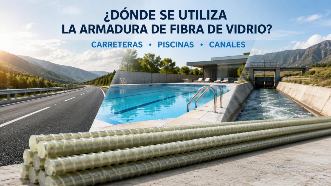 Dónde se utiliza la armadura de fibra de vidrio: carreteras, piscinas, canales