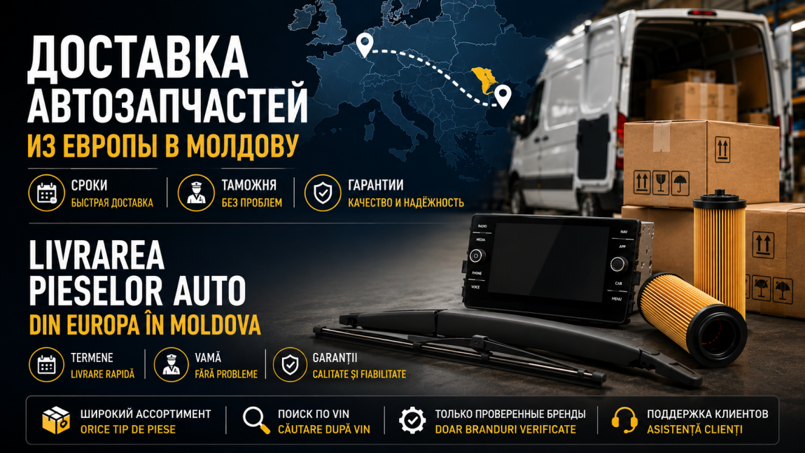 Доставка б/у автозапчастей из Европы в Молдову: сроки, таможня, что учесть