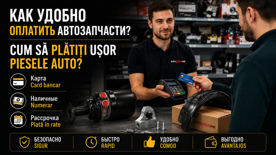Способы оплаты автозапчастей в Молдове: карта, наличные, рассрочка