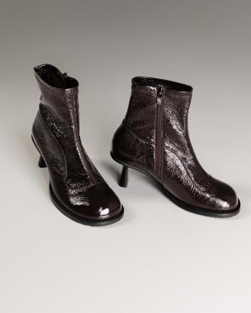 Ботильйони жіночі OMG ART ШКІРА ЛАК коричневі