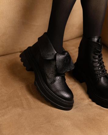 Черевики жіночі OMG SHIRT COOL ШКІРА чорні