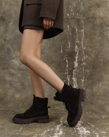 Черевики жіночі OMG SHIRT COOL ШКІРА коричневі