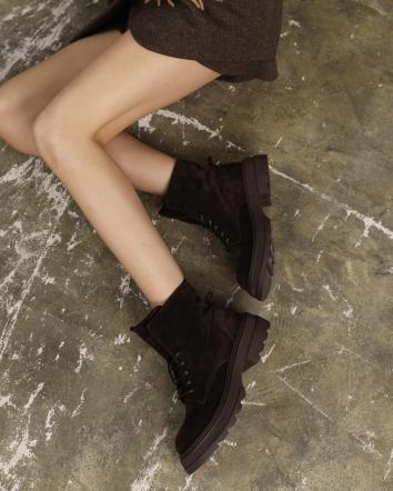 Черевики жіночі OMG SHIRT COOL ВОВНА коричневі