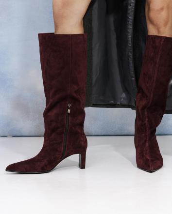 Чоботи жіночі OMG DESIRE БАЙКА бургунді