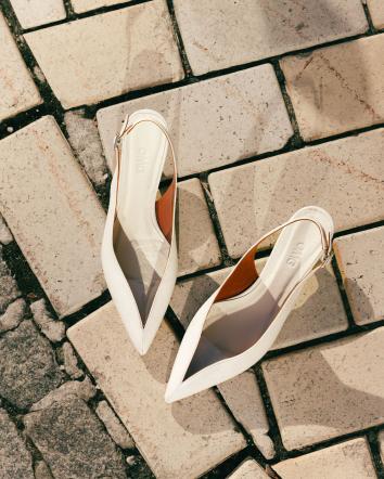 Слінгбеки жіночі OMG TOP HEELS білі