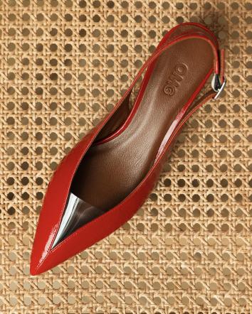Слінгбеки жіночі OMG TOP HEELS ЛАК червоні