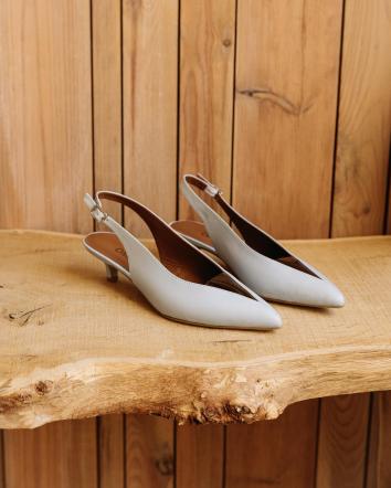 Слінгбеки жіночі OMG TOP HEELS ШКІРА блакитні