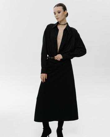 Black Cotton Skirt