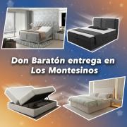 Cama Boxspring Pisa 160x200 Don Baraton en Los Montesinos: descanso de lujo con almacenamiento inteligente y tejido pana Tilia