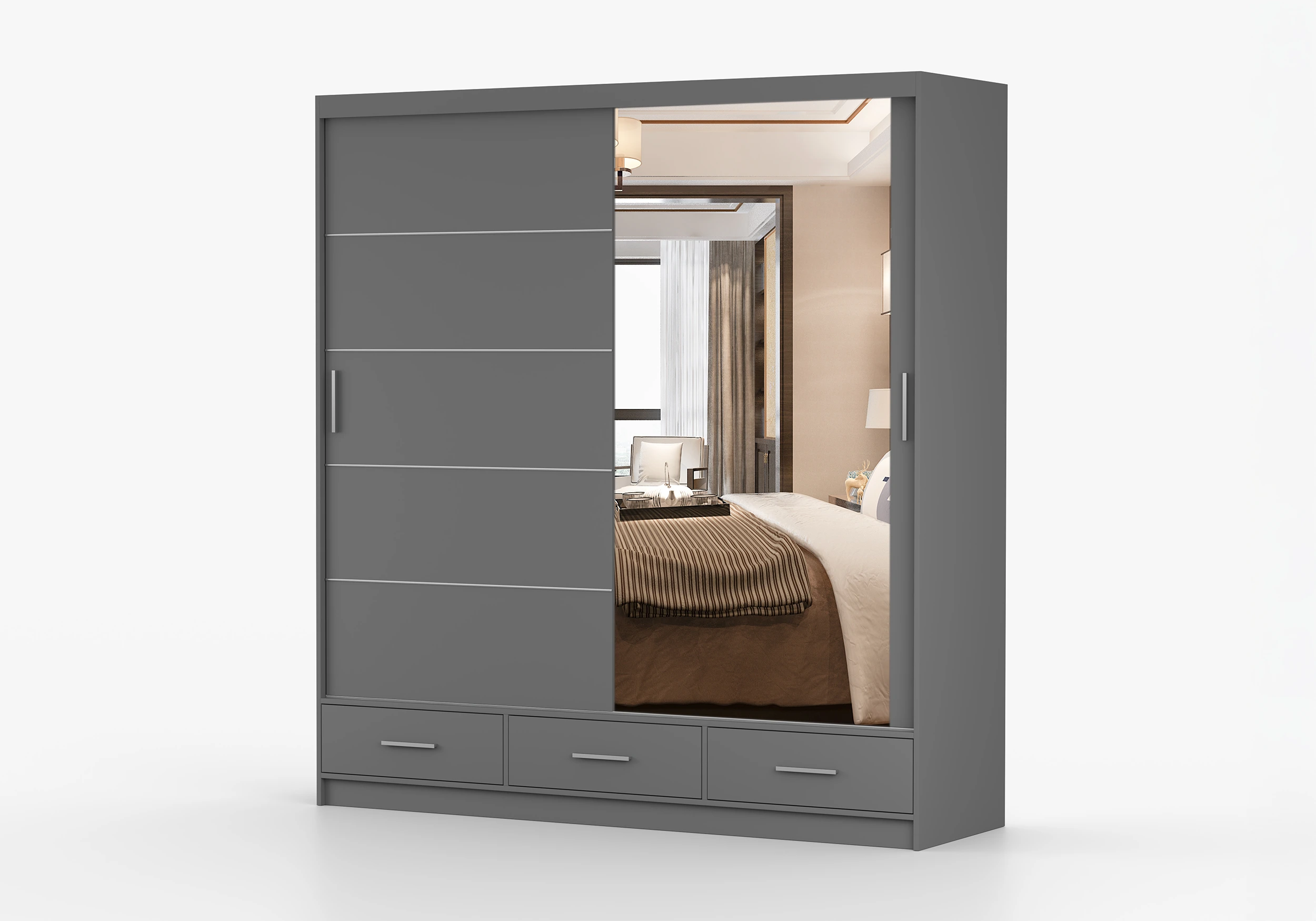 Armario 150/200/250 cm - FLORENCE, Gris Mate