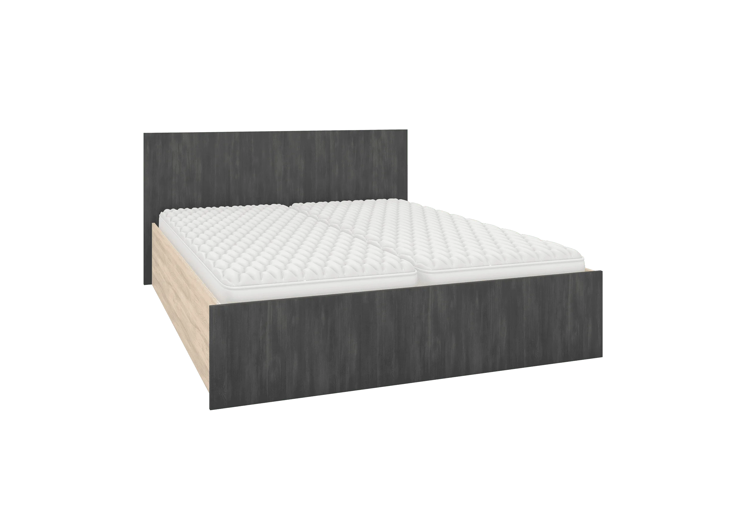 Bed 160-200 - WENECJA, 160 x 200 cm, Sonoma Oak + Norwegian Black Pine