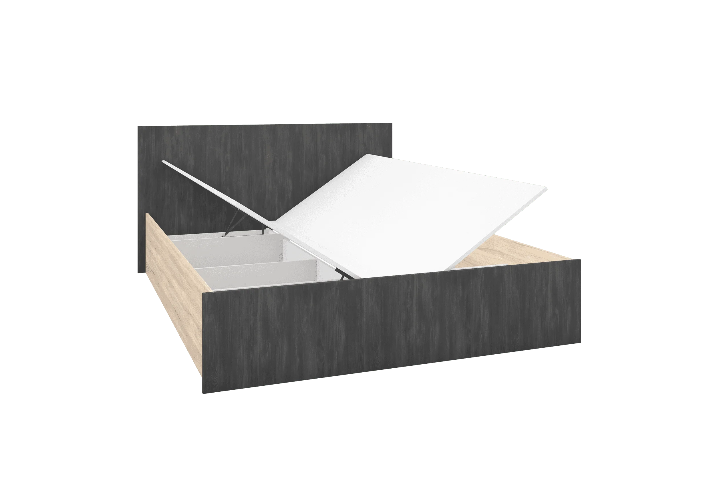 Bed 160-200 - WENECJA, 160 x 200 cm, Sonoma Oak + Norwegian Black Pine