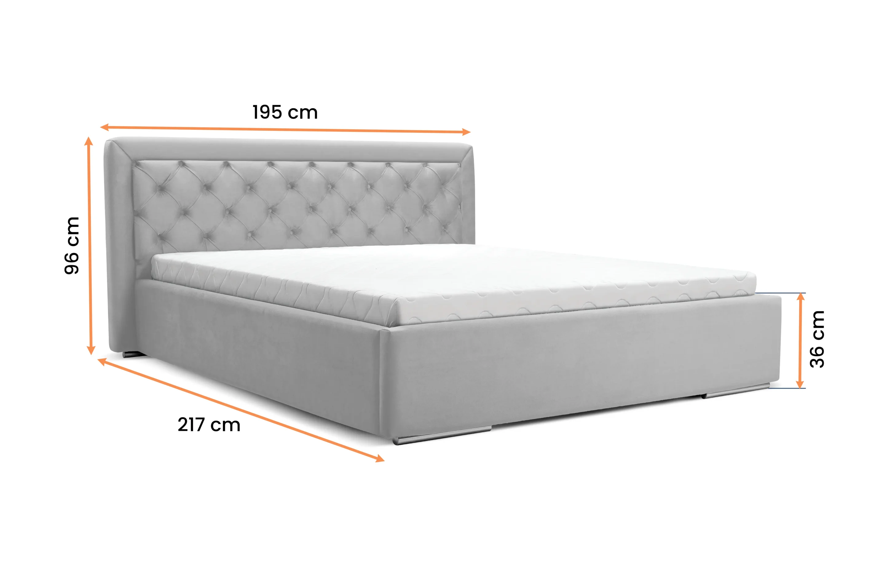 Cama, cabecero, estructura de metal, elevación a gas, compartimento almacenamiento - MADERA Gris, 160 x 200cm
