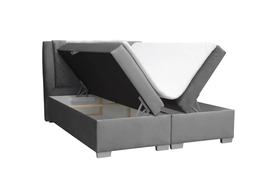 CAMA CONTINENTAL BOXSPRING KOLUMBIA GRIS OSCURO