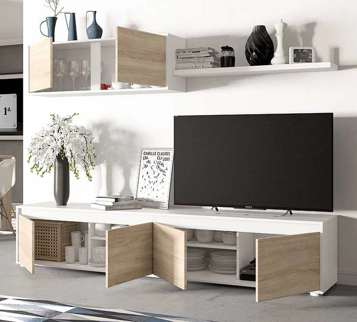 Living room set REF: 0F6663A - Tv Home, Artik white - Canadian oak