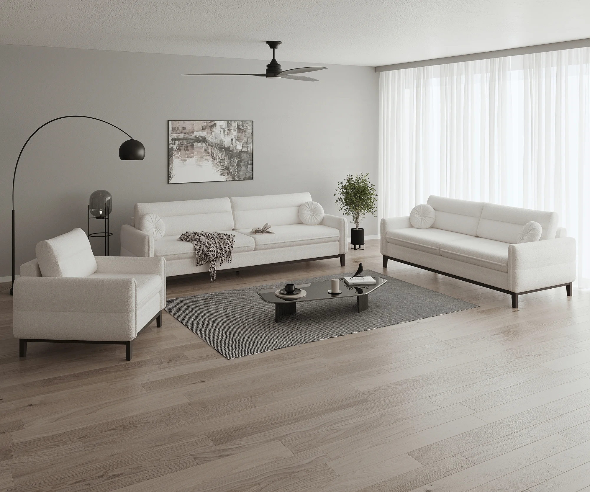 CONJUNTO DE SOFÁS 3+2+1 PLAZAS BELLANO