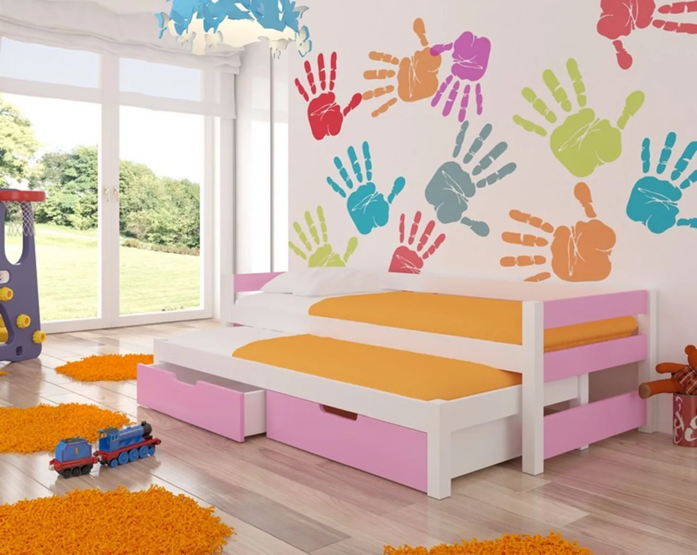 CAMA NIDO DOBLE INFANTIL CON 2 COLCHONES - FRAGA