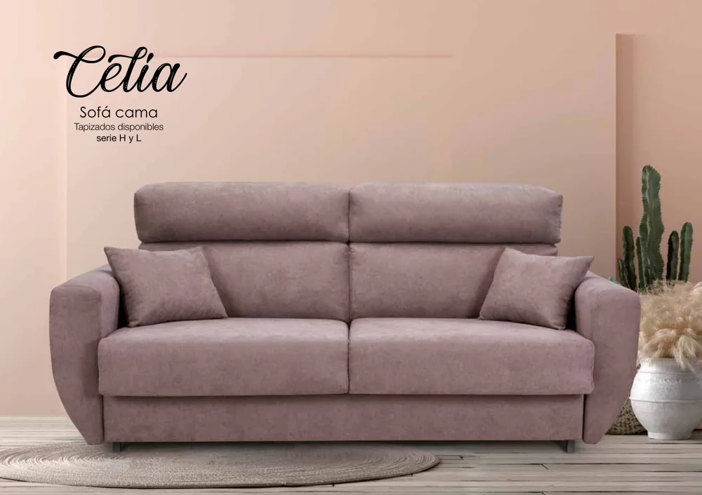 Sofá cama «italiano» (apertura italiana) - colchon 16 cm - beige – CELIA