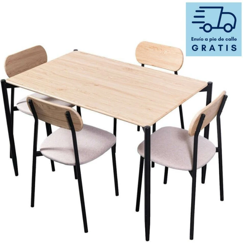 CONJUNTO MESA + 4 SILLAS MOD. NAEBA