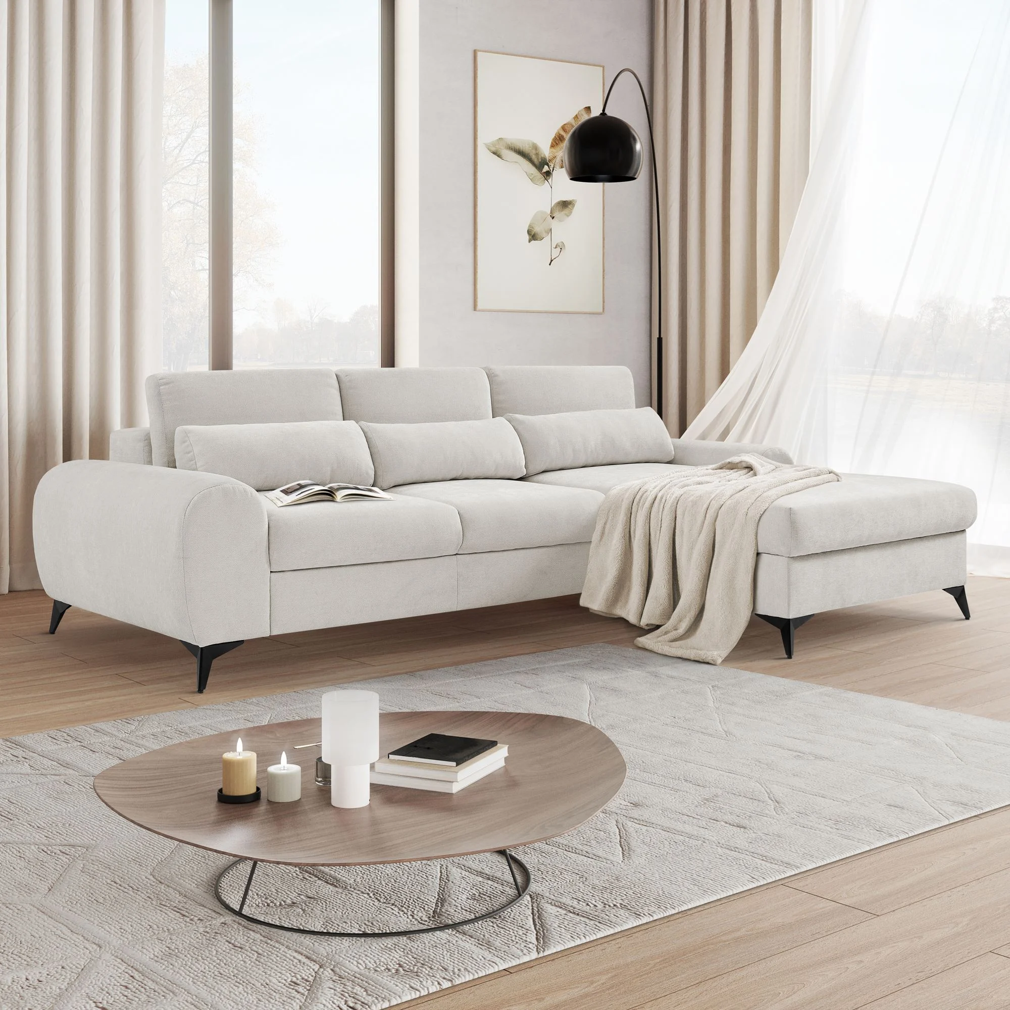 SOFÁ CAMA CON ARCÓN 270 CM X 175 MILAN BEIGE