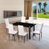 Photo 6 metal chairs upholstered in faux leather – Emi, white