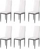 Photo 6 metal chairs upholstered in faux leather – Emi, white