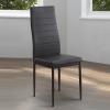 Photo 6 metal chairs upholstered in faux leather – Emi, black