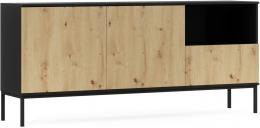 APARADOR 180 CM LANZZI NEGRO MATE/ROBLE ARTESANAL