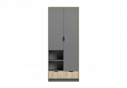 ARMARIO 2D 06 JOY GRIS/ROBLE ARTESANAL