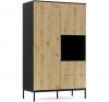 Foto ARMARIO 120 CM LANZZI NEGRO MATE/ROBLE ARTESANAL