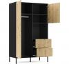 Foto ARMARIO 120 CM LANZZI NEGRO MATE/ROBLE ARTESANAL