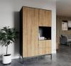 Foto ARMARIO 120 CM LANZZI NEGRO MATE/ROBLE ARTESANAL
