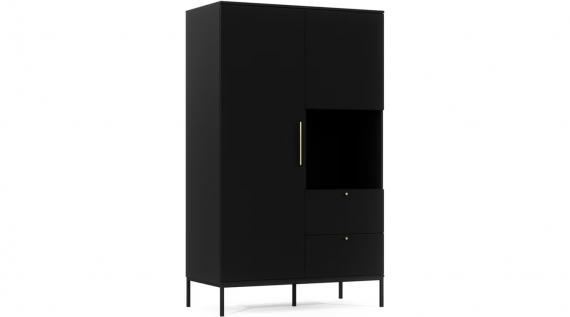 Photo Wardrobe - Lanzzi, 120 cm, Matte Black/Matte Black