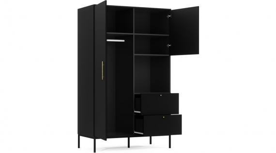 Photo Wardrobe - Lanzzi, 120 cm, Matte Black/Matte Black