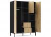 Foto ARMARIO 135 CM LANZZI NEGRO MATE/ROBLE ARTESANAL