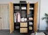 Foto ARMARIO 135 CM LANZZI NEGRO MATE/ROBLE ARTESANAL