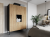 ARMARIO 135 CM LANZZI NEGRO MATE/ROBLE ARTESANAL