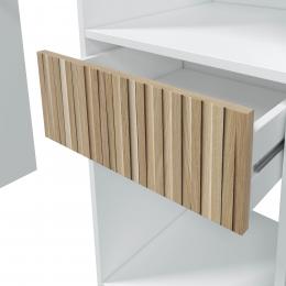 Open wardrobe 190 - 2 shelves REF: 0E8559A - TEMPUS, Artik White/Natural