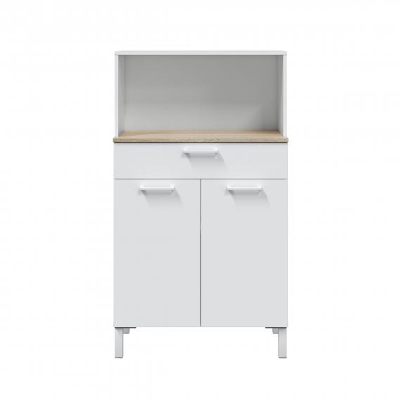 Foto Auxiliar de cocina 2 puertas con cajón REF: 0F9920A – Fast, blanco artik - roble canadian
