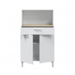 Auxiliar de cocina 2 puertas con cajón REF: 0F9920A – Fast, blanco artik - roble canadian