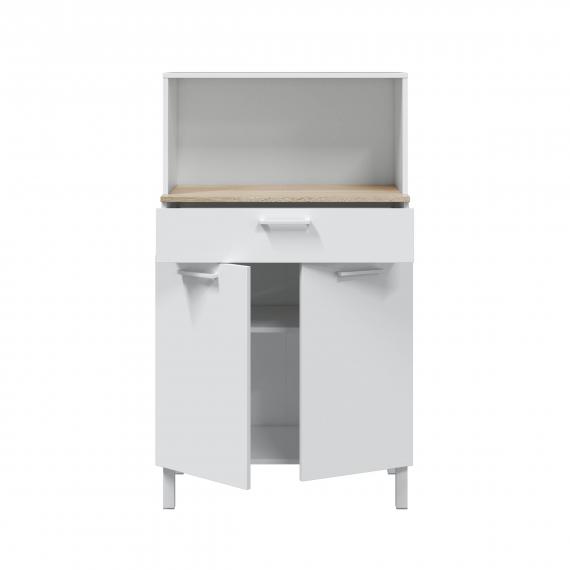 Foto Auxiliar de cocina 2 puertas con cajón REF: 0F9920A – Fast, blanco artik - roble canadian