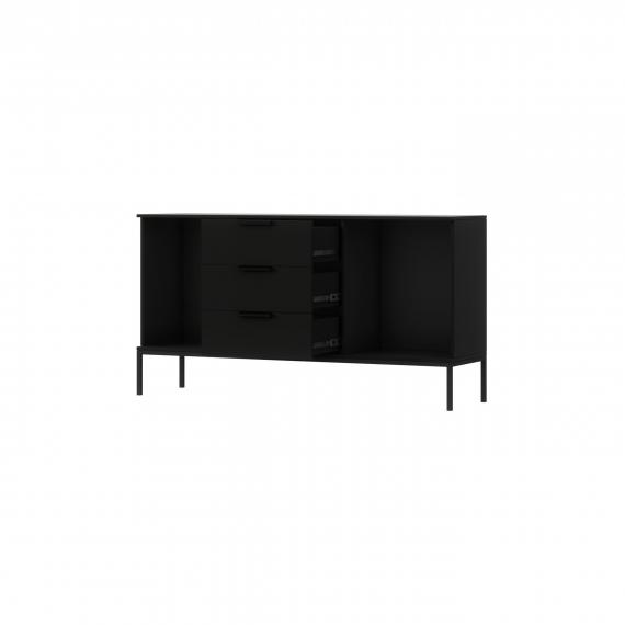 Foto CÓMODA 150 CM MEORATI NEGRO MATE/ROBLE