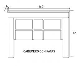 CABECERO CON PATAS 160CM. MOD.LARA CAMBRIA-GRAFITO