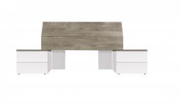 Cabezal para cama + 2 mesitas REF: 016073C - OIKOS, Blanco Artik Roble Alaska