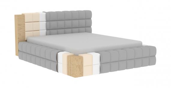 Photo Bed 140/160/180x200 - Dizzle, Grey
