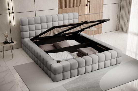 Photo Bed 140/160/180x200 - Dizzle, Grey