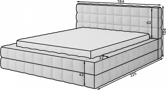 Photo Bed 140/160/180x200 - Dizzle, White